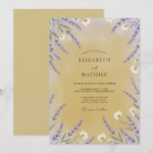 Invitation Mariage Fleur Sauvage Miel Violet (Devant / Derrière)