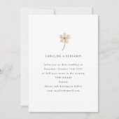 Invitation Mariage Fleur sauvage minimaliste blanc (Devant)