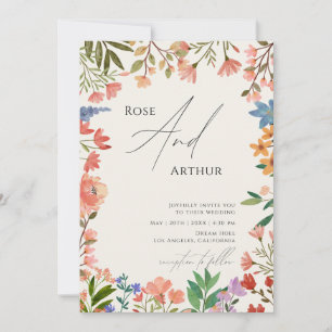 Invitation Mariage Fleur Sauvage Minimaliste Fantaisiste