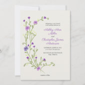 Invitation Mariage Fleur sauvage minimaliste violet (Devant)