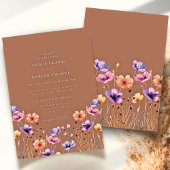 Invitation Mariage Fleur sauvage Mocha Terracotta Rustic Boho