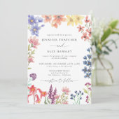 Invitation Mariage fleur sauvage moderne (Debout devant)