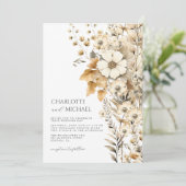 Invitation Mariage Fleur sauvage moderne (Debout devant)