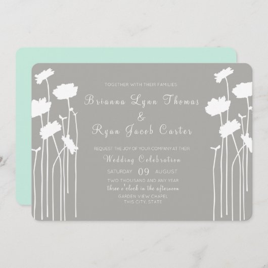 Invitation Mariage Fleur sauvage moderne (Devant / Derrière)