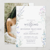 Invitation Mariage Fleur sauvage moderne (Devant / Derrière)