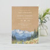 Invitation Mariage Fleur Sauvage Montagnard Aquarelle Rustiqu (Debout devant)