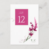 Invitation Mariage fleur sauvage n° de tableau Fuchsia ID954 (Dos)