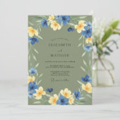 Invitation Mariage Fleur Sauvage Ocre de Cobalt (Debout devant)
