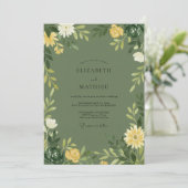 Invitation Mariage Fleur Sauvage Olive (Debout devant)