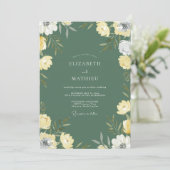 Invitation Mariage Fleur Sauvage Olive de Forêt (Debout devant)