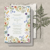 Invitation Mariage Fleur sauvage Pastel Delicate