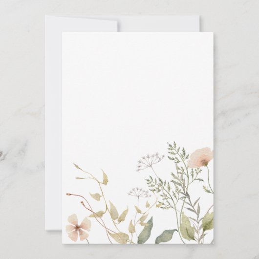 Invitation Mariage fleur sauvage Periwinkle (Dos)