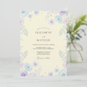 Invitation Mariage Fleur Sauvage Pervenche Beurre (Debout devant)