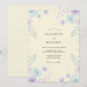 Invitation Mariage Fleur Sauvage Pervenche Beurre (Devant / Derrière)