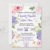 Invitation Mariage Fleur sauvage Pink and Purple Pastel