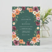 Invitation Mariage Fleur Sauvage Prune Essence (Debout devant)