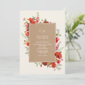 Invitation Mariage fleur sauvage Red Floral Botanical Cardsto (Debout devant)