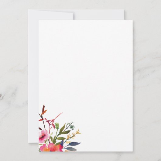 Invitation Mariage Fleur sauvage rose (Dos)