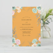 Invitation Mariage Fleur Sauvage Rose Ambre (Debout devant)