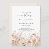 Invitation Mariage Fleur sauvage rougissant (Devant / Derrière)