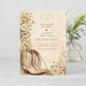 Invitation Mariage Fleur sauvage Russe Boots Cowgirl (Debout devant)