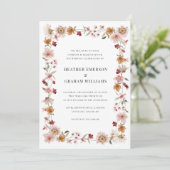 Invitation Mariage Fleur sauvage rustique (Debout devant)