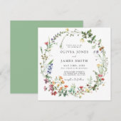 Invitation Mariage Fleur sauvage rustique (Devant / Derrière)