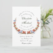 Invitation Mariage fleur sauvage rustique aquarelle (Debout devant)