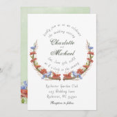 Invitation Mariage fleur sauvage rustique aquarelle (Devant / Derrière)