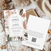 Invitation Mariage Fleur sauvage rustique Boho avec code QR