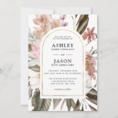 Invitation Mariage Fleur sauvage rustique Boho avec code QR (Devant)