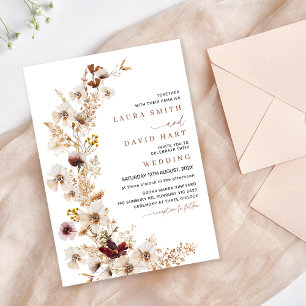 Invitation Mariage Fleur sauvage rustique en terre cuite