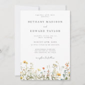 Invitation Mariage Fleur sauvage simple (Devant)