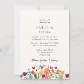 Invitation Mariage Fleur sauvage simple (Devant)