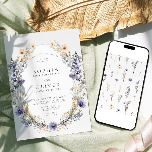 Invitation Mariage Fleur sauvage simple élégant