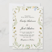 Invitation mariage fleur sauvage simple élégant (Devant)