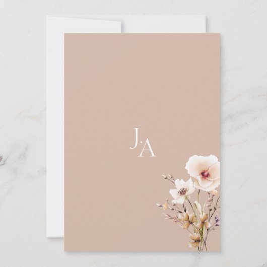 Invitation Mariage Fleur sauvage simple Emerald Green (Dos)