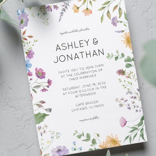 Invitation Mariage Fleur sauvage simple et intemporel