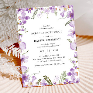 Invitation Mariage Fleur sauvage simple Lilac minimal