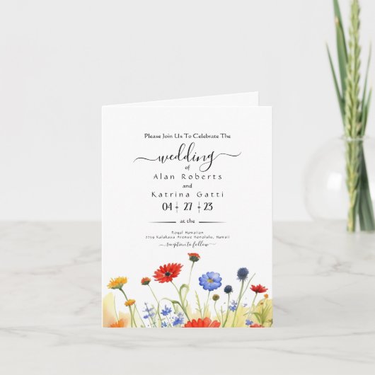 Invitation Mariage Fleur sauvage Spring Meadow (Devant)