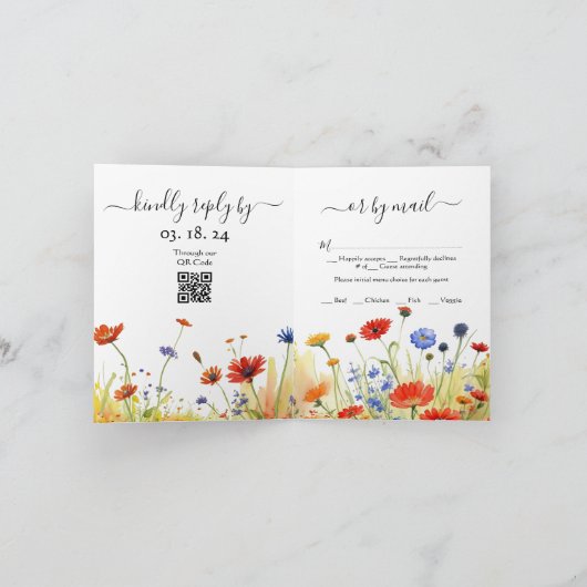 Invitation Mariage Fleur sauvage Spring Meadow (Intérieur)