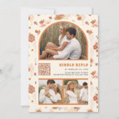 Invitation Mariage Fleur sauvage Super noir orange (Dos)