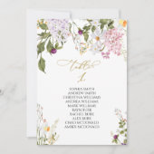 Invitation Mariage fleur sauvage Tableau numéro 1 Tableau de  (Devant)