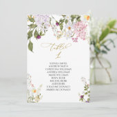 Invitation Mariage fleur sauvage Tableau numéro 1 Tableau de  (Debout devant)