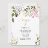 Invitation Mariage fleur sauvage Tableau numéro 1 Tableau de  (Dos)