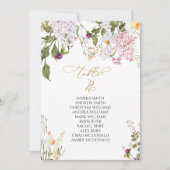Invitation Mariage fleur sauvage Tableau numéro 2 Tableau de  (Devant)