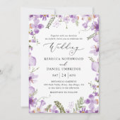 Invitation Mariage Fleur sauvage tout-en-un Lavender (Devant)