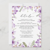 Invitation Mariage Fleur sauvage tout-en-un Lavender (Dos)
