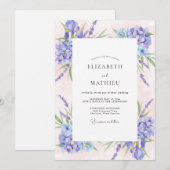 Invitation Mariage Fleur Sauvage Violet Rose (Devant / Derrière)