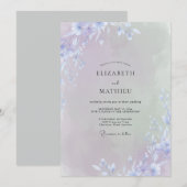 Invitation Mariage Fleur Sauvage Violette (Devant / Derrière)